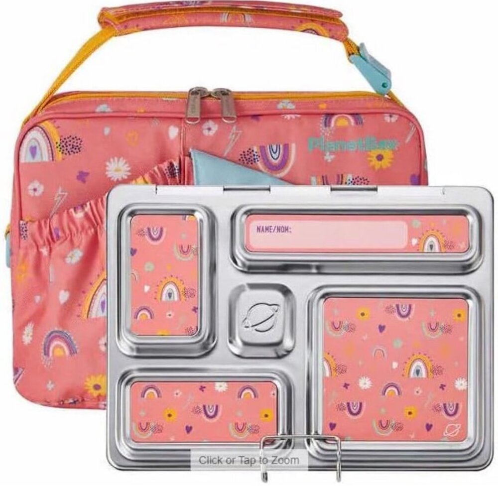NIB PlanetBox Rover Stainless Lunch Box Kit with Magnets and Carrying Ca…